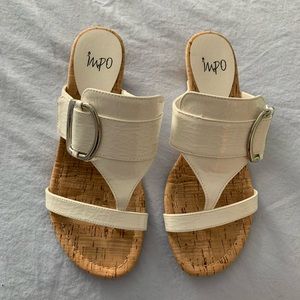 White patten wedge sandal size 61/2